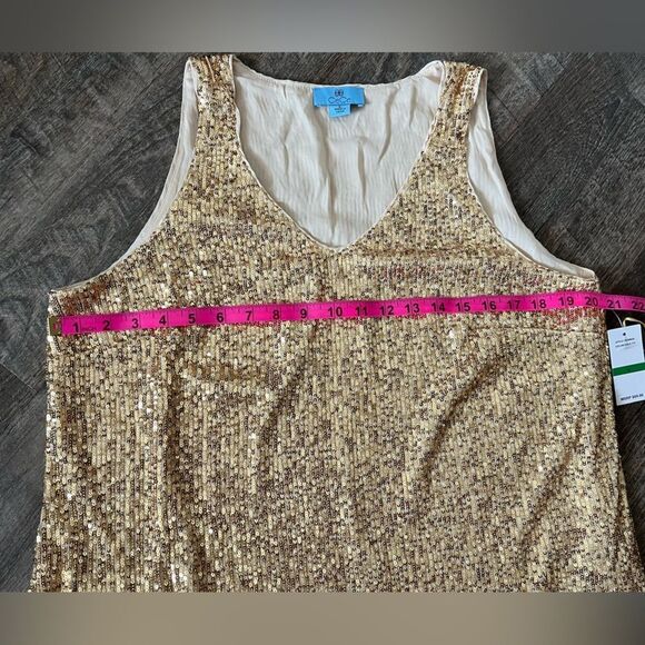 Cece V-Neck Sequin Lined Blouse- Size Large - Picture 8 of 8